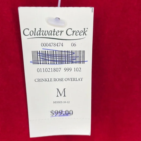 Vintage Coldwater Creek Crinkle Rose Overlay Jacket - Picture 14 of 15